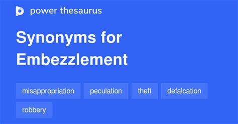 embezzlement synonym